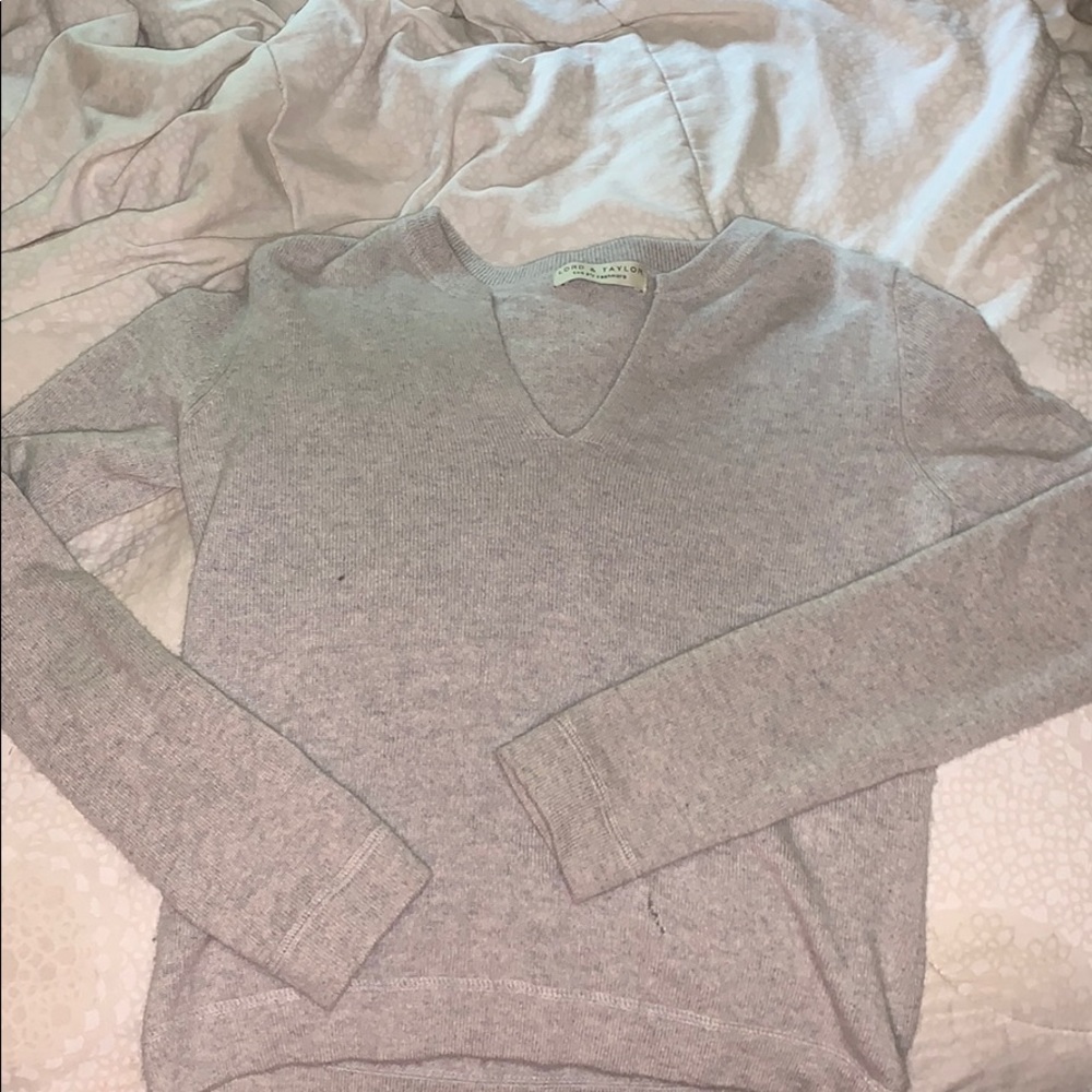 Lord & Taylor Cashmere v neck sweater